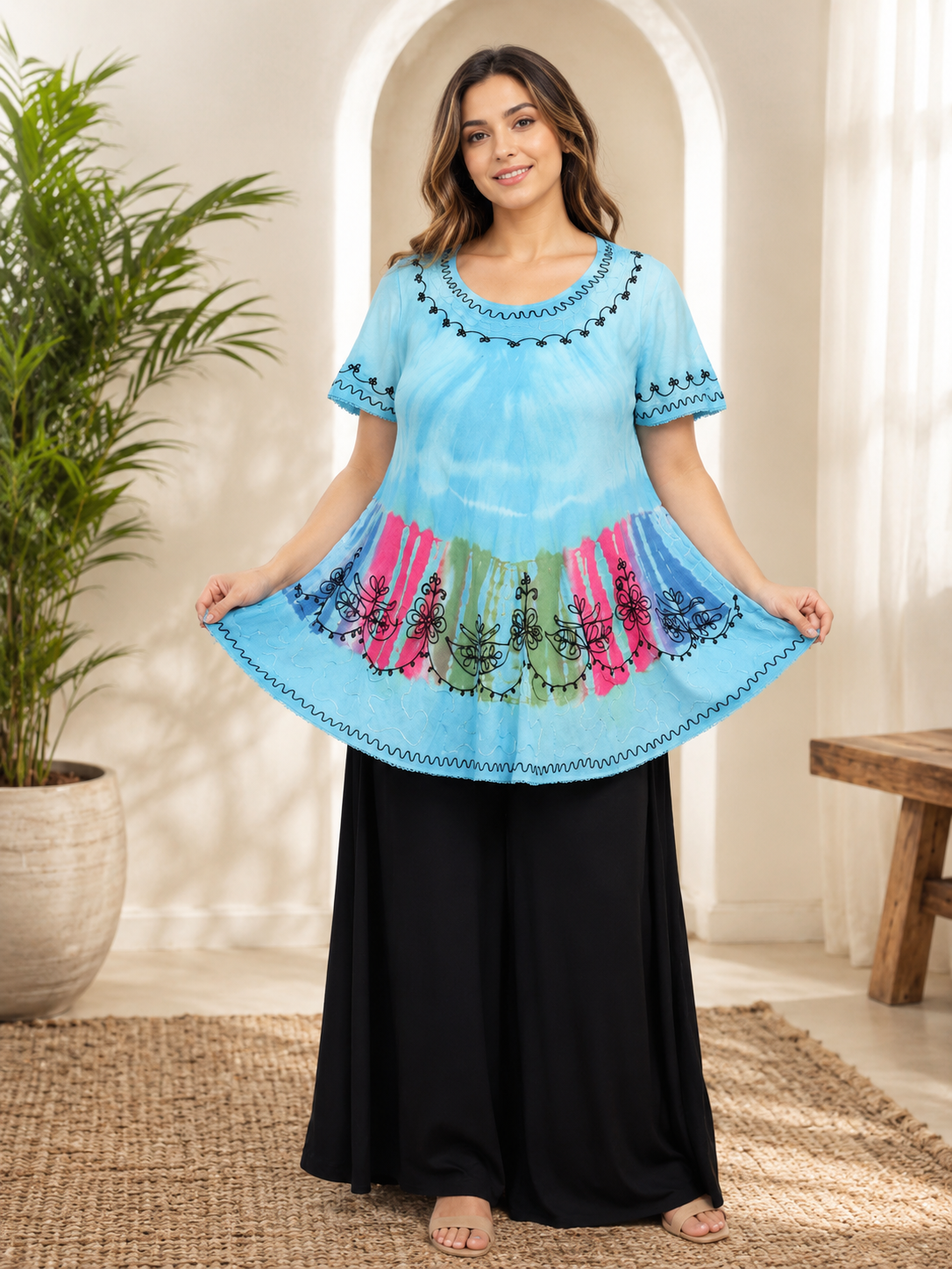 Wevez Tie and Dye Tops For Women